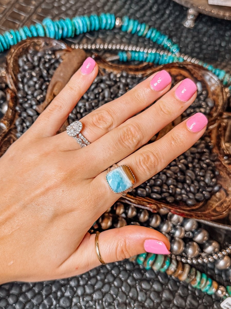 Blue Skies Larimar Rings