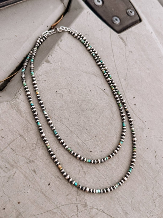 Blum Turquoise Heishi + Pearl Necklace