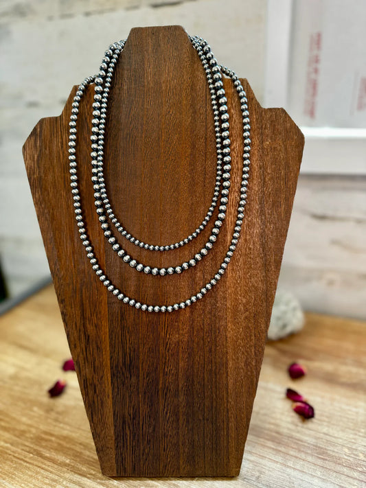 Sterling Silver Pearls Necklace- 5mm - 18"