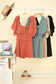 VERY J - NP70350-Sweetheart Neckline Casual Solid Woven Romper: RUST / S-M-L/2-2-2