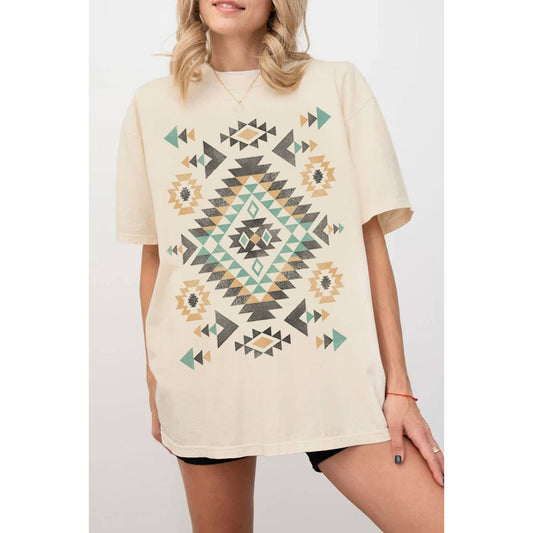 Aztec Oversized Tee Mineral Oatmeal