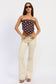 Emory Park - POLKA DOT SCARF BANDANA SATIN TOP: ESPRESSO POLKA DOT / M
