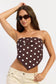 Emory Park - POLKA DOT SCARF BANDANA SATIN TOP: ESPRESSO POLKA DOT / S