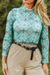 Turquoise Aztec Mesh Top