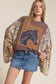 Zutter - Vintage Horse Artwork Graphic Kantha Top: DK BROWN / M