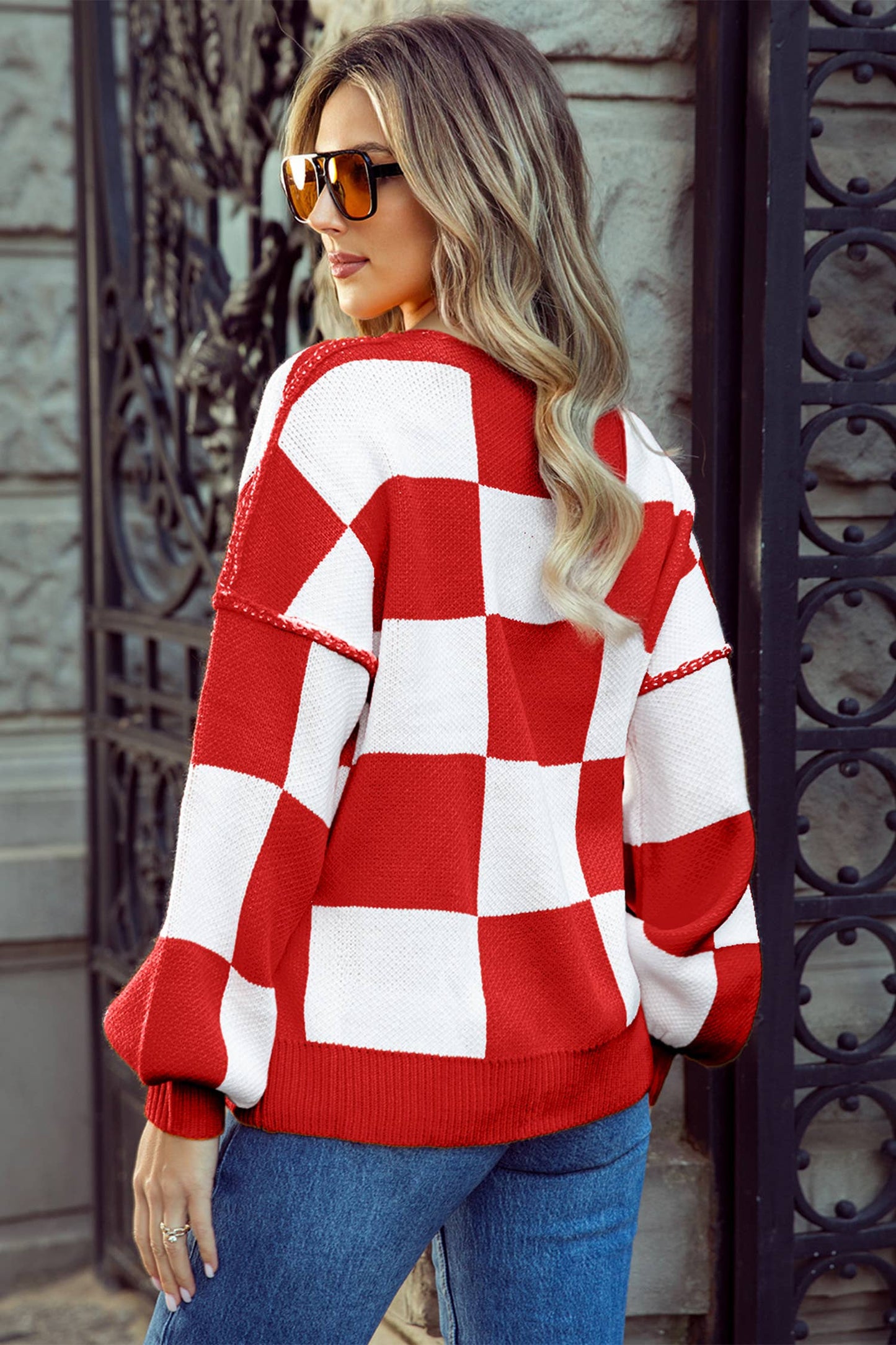 Valentine Checkered Sweater