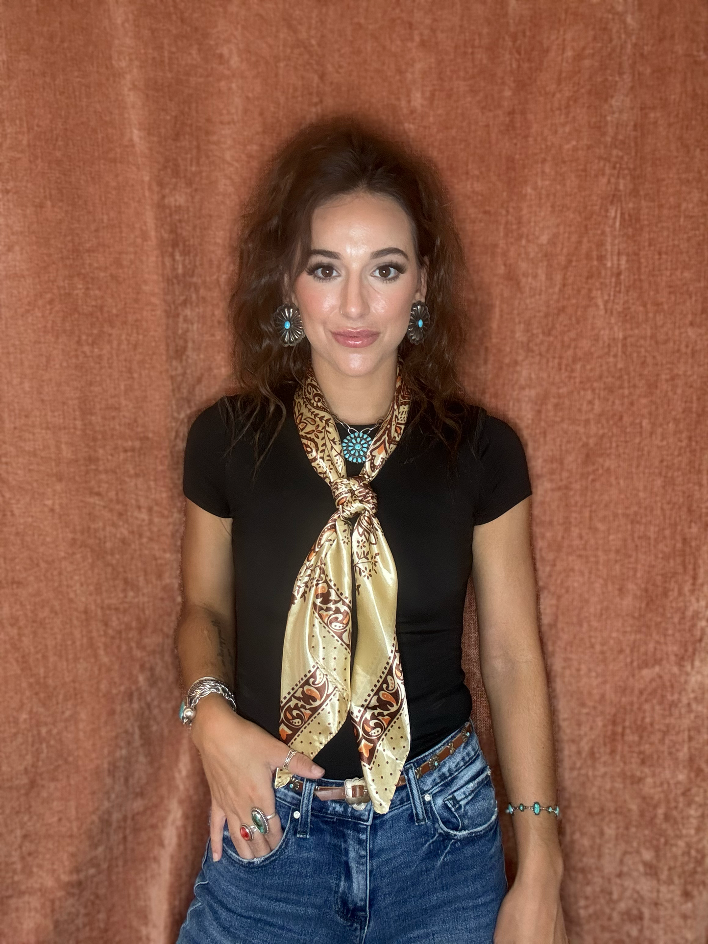 Tan/Orange/Brown Paisley Wild Rag