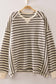 Stripe Waffle Top - Gray/Cream