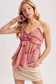 Bluivy - BOHO PATCHWORK PRINTE V-NECK TANK TOP: BLUE COMBO / M
