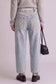 VERY J - VJP90097-VERY JEAN Patch Detail Washed Denim Barrel Jeans: LT INDIGO / 27-28-29-30-31/1-2-2-2-1