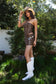 Beckee Faux Leather Corset - Brown
