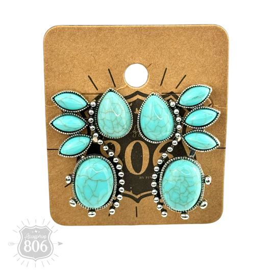 Western flair post earring: Turquoise