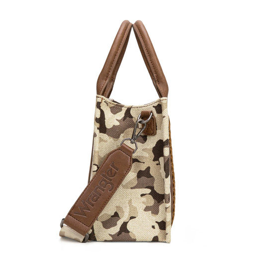 Wrangler Camo Print Tote/Crossbody -Brown