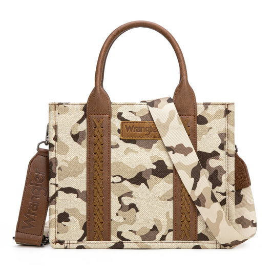 Wrangler Camo Print Tote/Crossbody -Brown