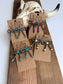 Boho Ranch Shop - Western Navajo Style Bead Coquette Bow Earrings: PINK