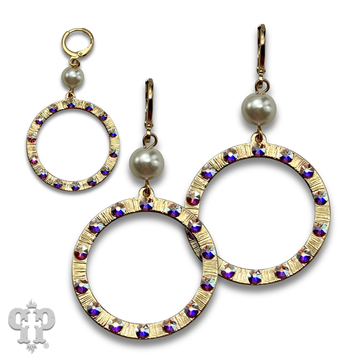 Austrian crystal circle earring: Gold