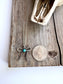 Bow Ribbon Pendant Chain Necklace: Turquoise