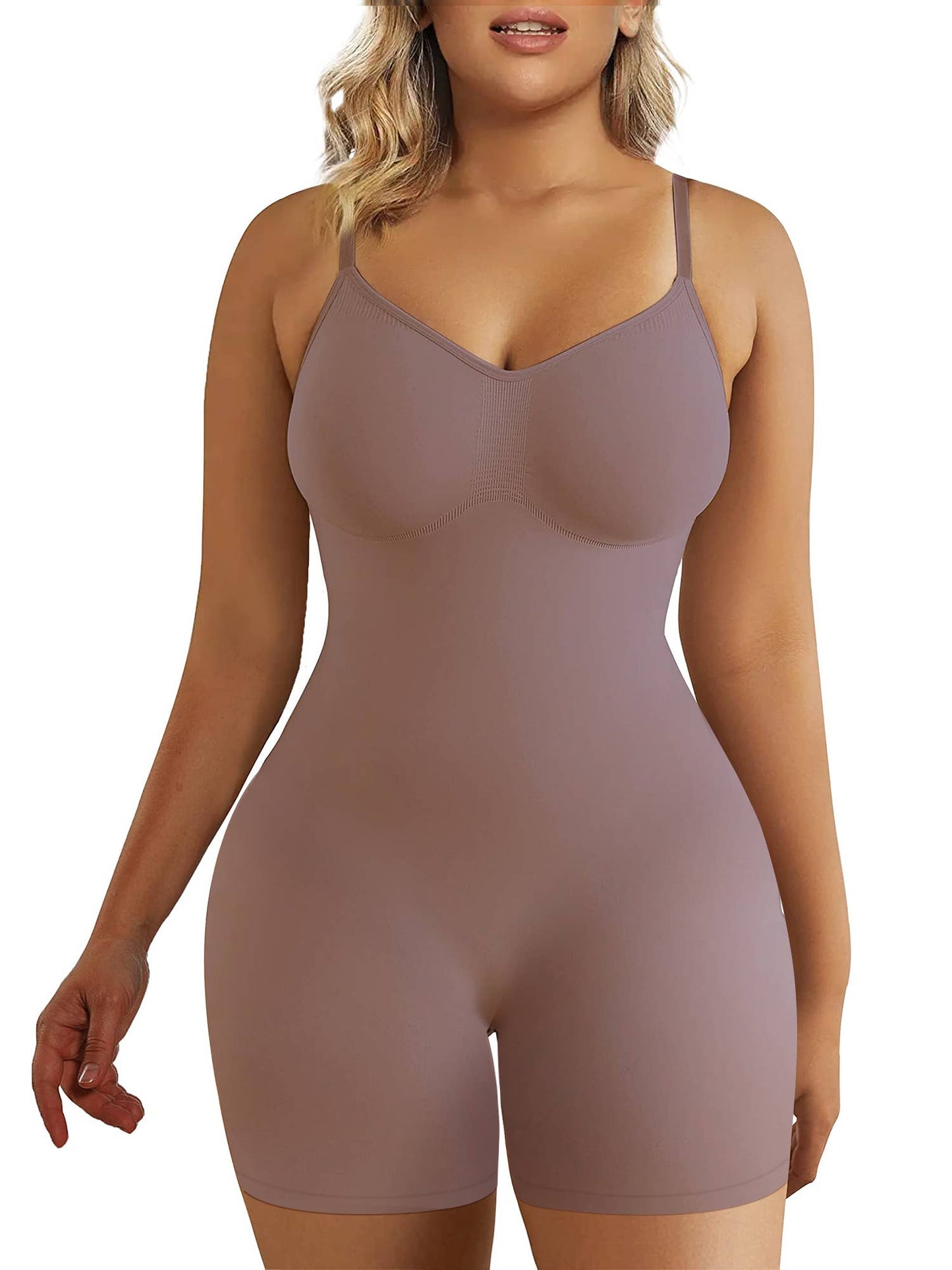 ShaperX Shapewear - SHAPERX Seamless Full Body Tummy Control Bodysuit shapewear: Black / L/XL