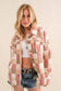 Pink/Brown Checkered Oversized Jacket