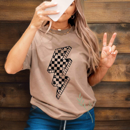 Checkered Bolt Tee