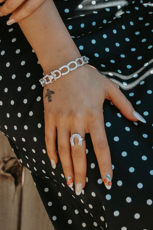 Cowgirl Luxe Baguette Horseshoe Ring