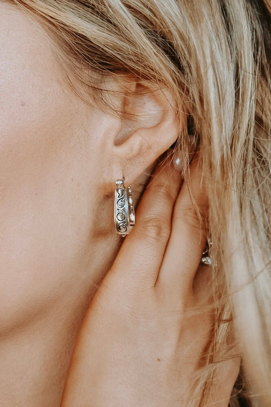 Cowgirl Luxe Engraved Stirrup Earrings