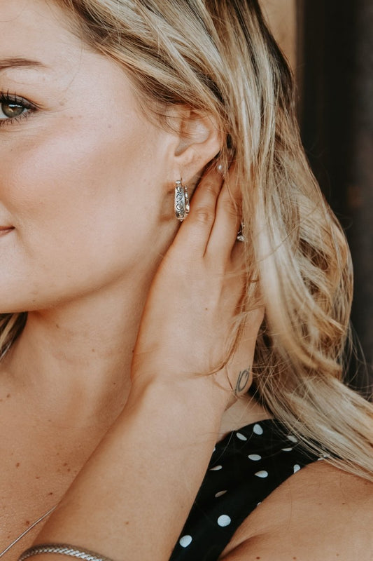 Cowgirl Luxe Engraved Stirrup Earrings