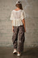 Blue B - 25157P Western Print Cotton Cargo Pants: CHOCOLATE / S-M-L (2-2-2)