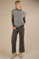 Black Two Tone Ribbed Knit Sweater Vest