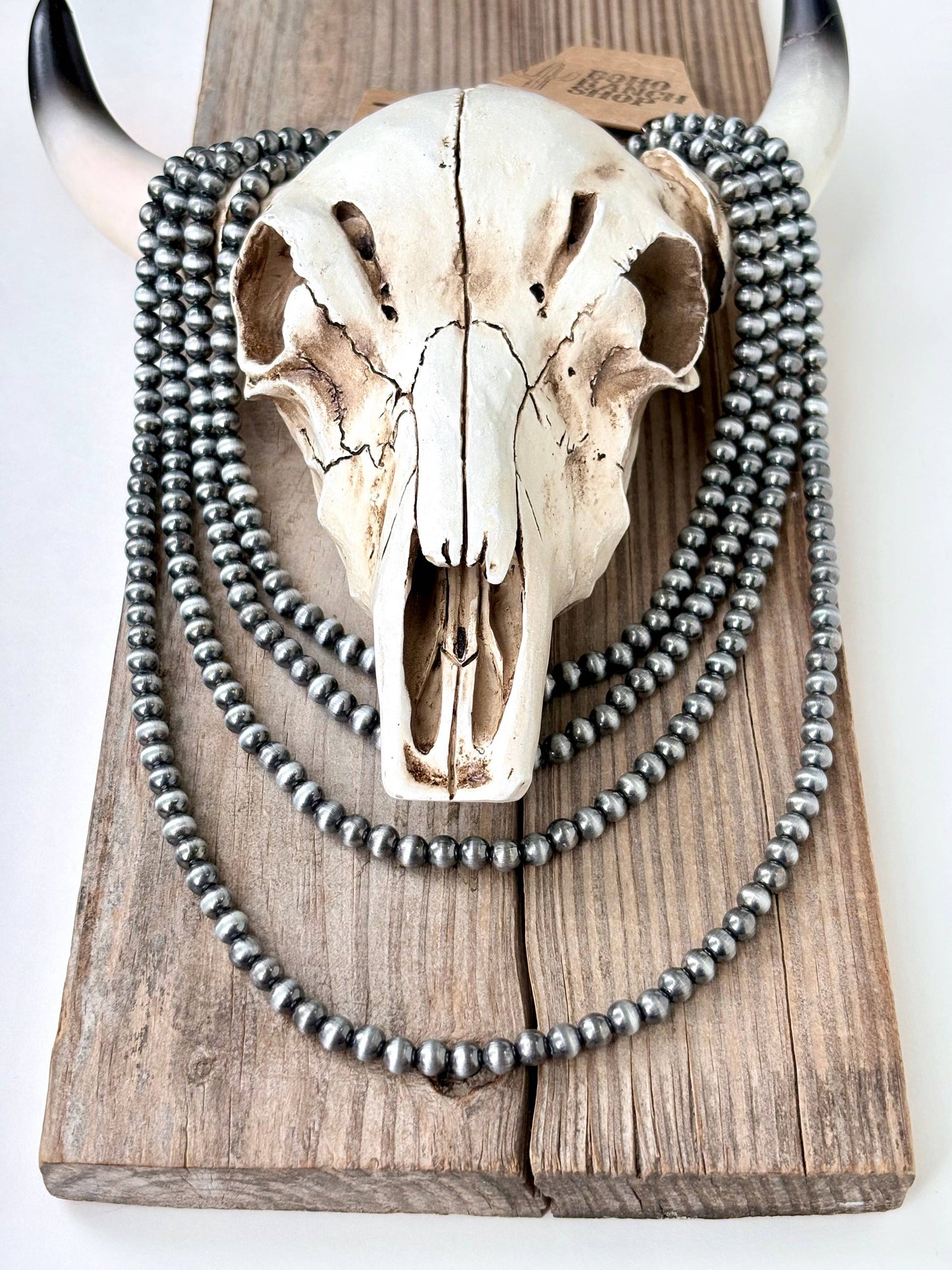 Boho Ranch Shop - 6MM Western Style Navajo Pearl Bead Necklace: 18"L