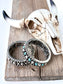 Turquoise Stone Studded Western Style Stretch Bracelet: Turquoise