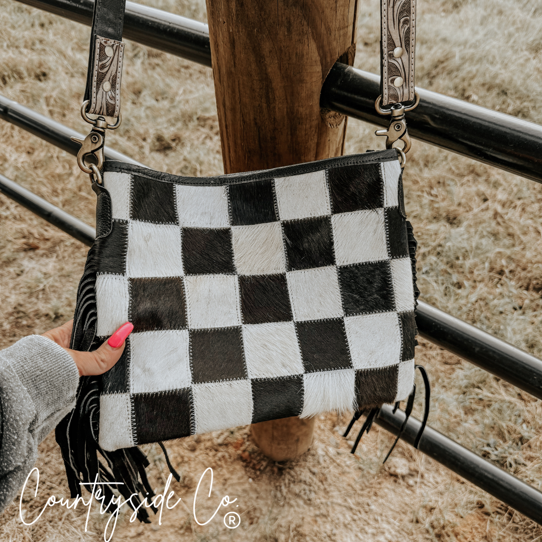 Countryside Co. - Rodeo Square Cowhide Checkered Purse