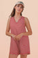 VERY J - NP70744-Striped Knit Casual Comfy Romper: OAT/BLACK / S-M-L/2-2-2