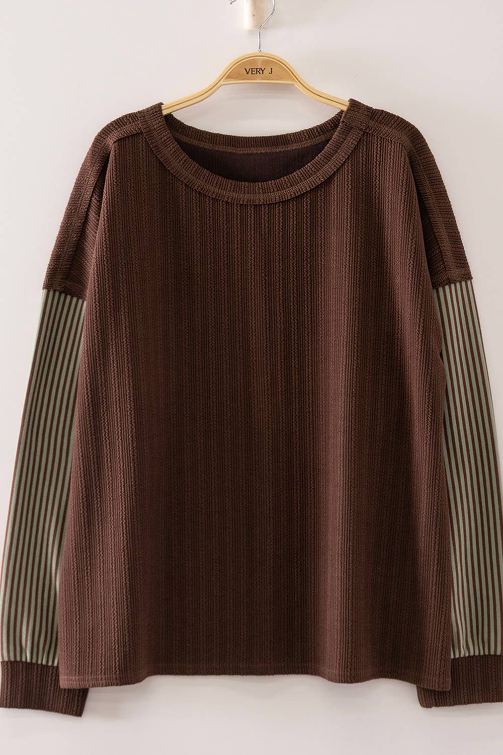 Chocolate Ribbed Knit Top