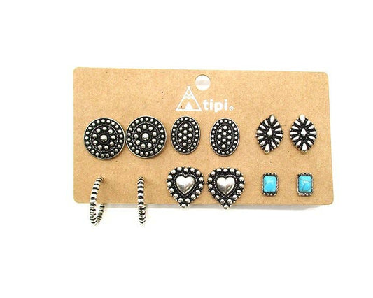 Snowing West - Western Mix 6 Earring Set