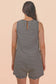 VERY J - NP70744-Striped Knit Casual Comfy Romper: OAT/BLACK / S-M-L/2-2-2