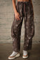 Blue B - 25157P Western Print Cotton Cargo Pants: CHOCOLATE / S-M-L (2-2-2)