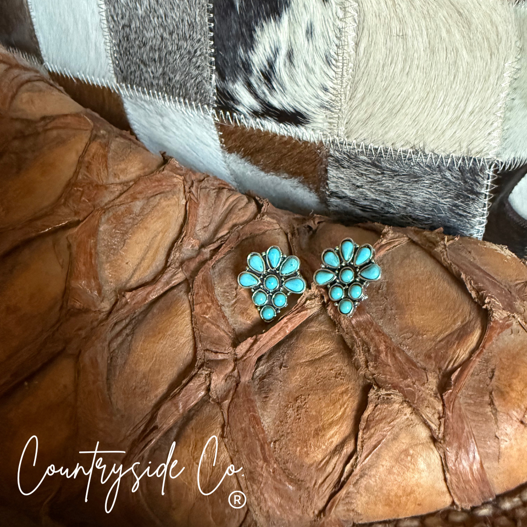 Countryside Co. - Turquoise Cluster Flower Stud Earring