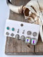 6 Pair Set of Western Style Stud Earrings