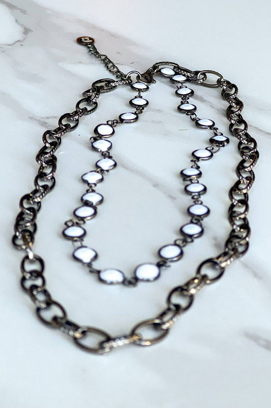 Dylan Designs - Kadee Necklace in White/Hematite