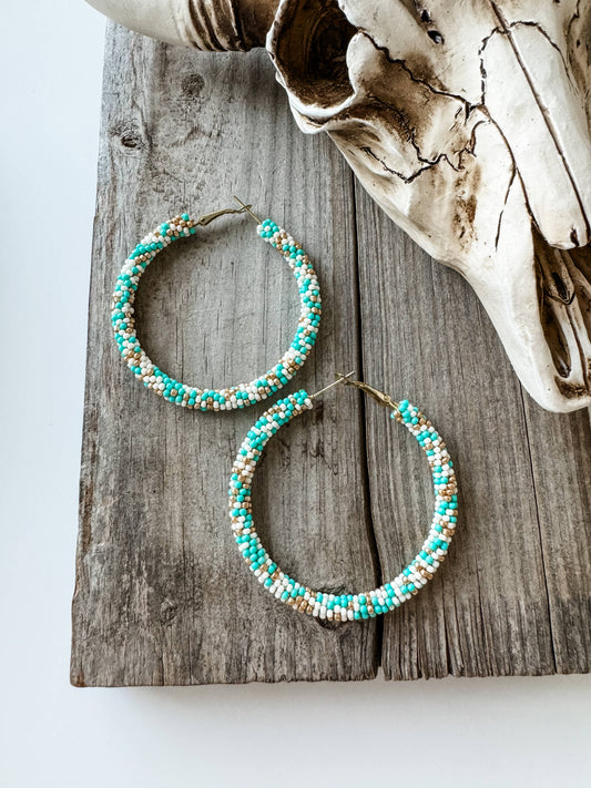 Hoop Stone Chip Earrings