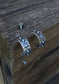 HOOP EAR W/ TURQ STONES 1"