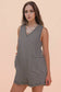 VERY J - NP70744-Striped Knit Casual Comfy Romper: OAT/BLACK / S-M-L/2-2-2