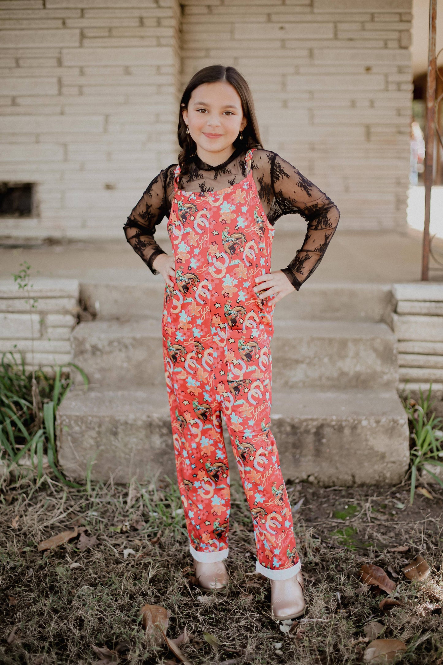 Red Yee Haw Romper