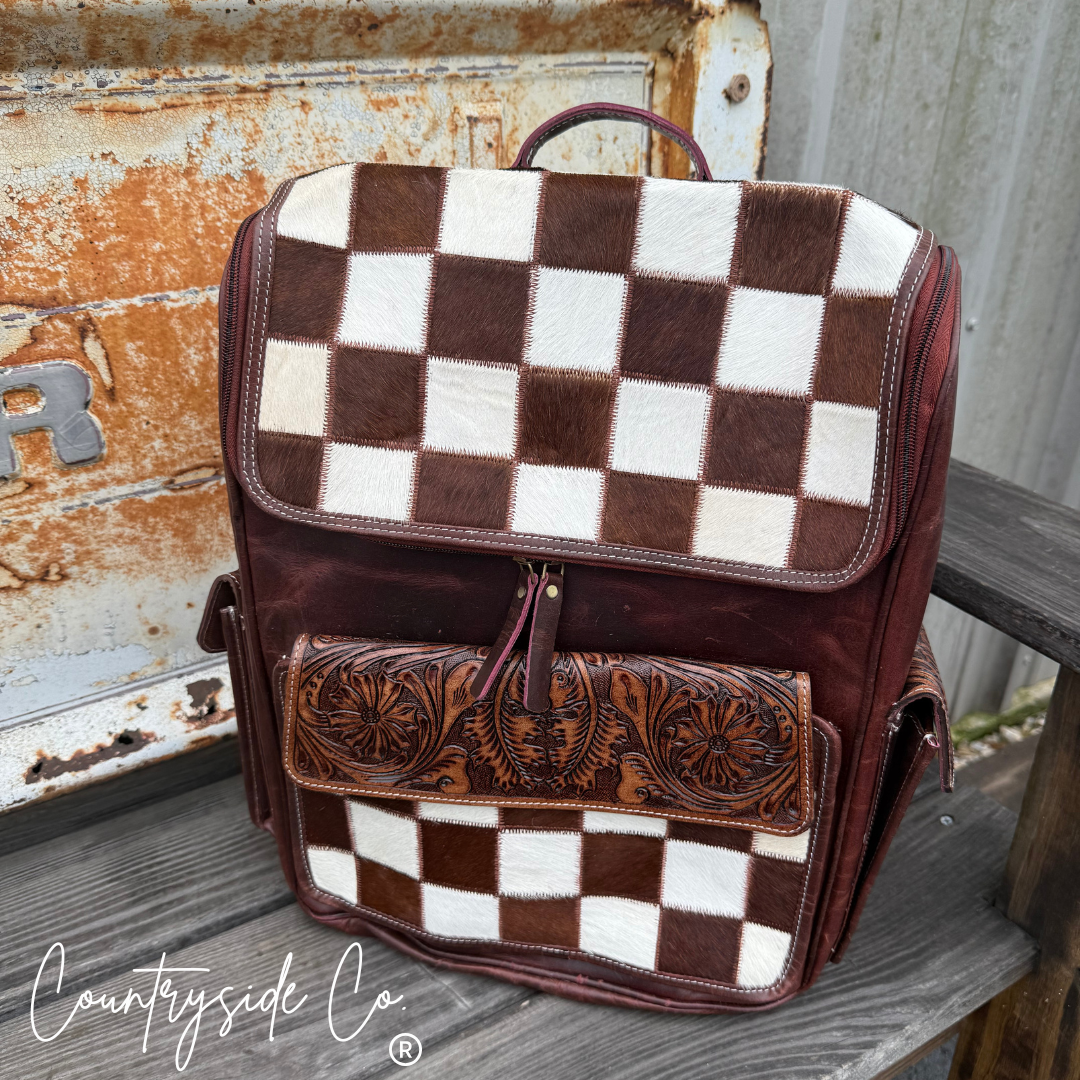 Countryside Co. - Victory Cowhide Backpack Laptop Bag: Black