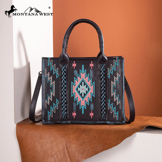 Montana West Embroidered Aztec Tote/Crossbody