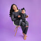 Gigi and Max - Ash Black Leopard RUFFLE ZIP Halloween Bamboo Sleepies Little: 0-3m
