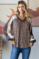7th Ray - [PLUS SIZE] Animal Print V Neck Pullover Top T5777XL: Brown / 1X