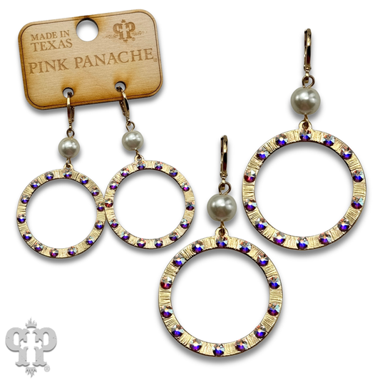 Austrian crystal circle earring: Gold