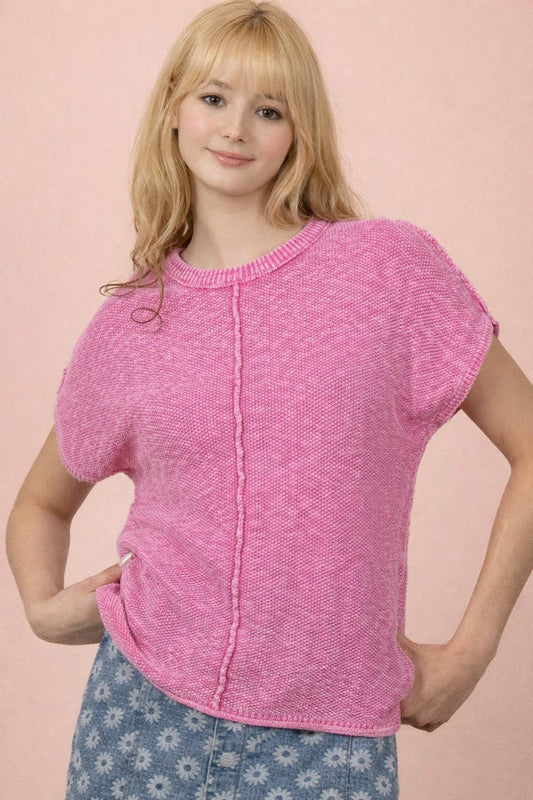 Plus Mineral Knit Sweater Top